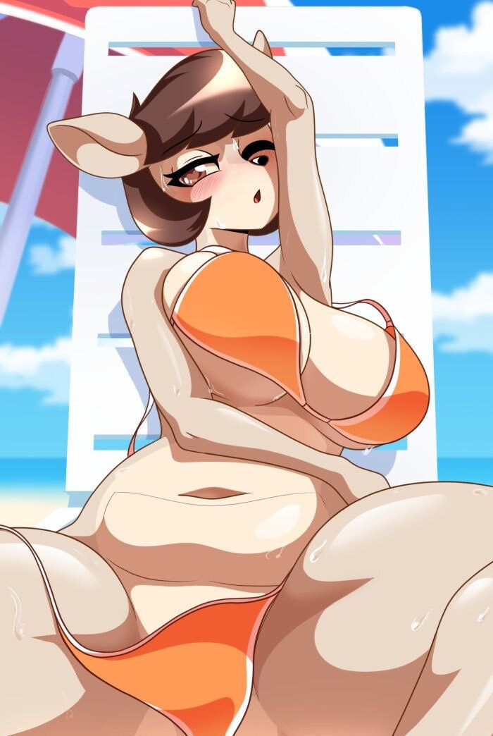 Bikini Jill at the Beach | Sexy Furry Milf Poster