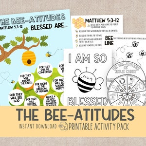 Beatitudes Bible Study Lesson for Kids | INSTANT DOWNLOAD | Preschool Bible Lessons | Bible Activity Printable | Sunday School Color Wheel