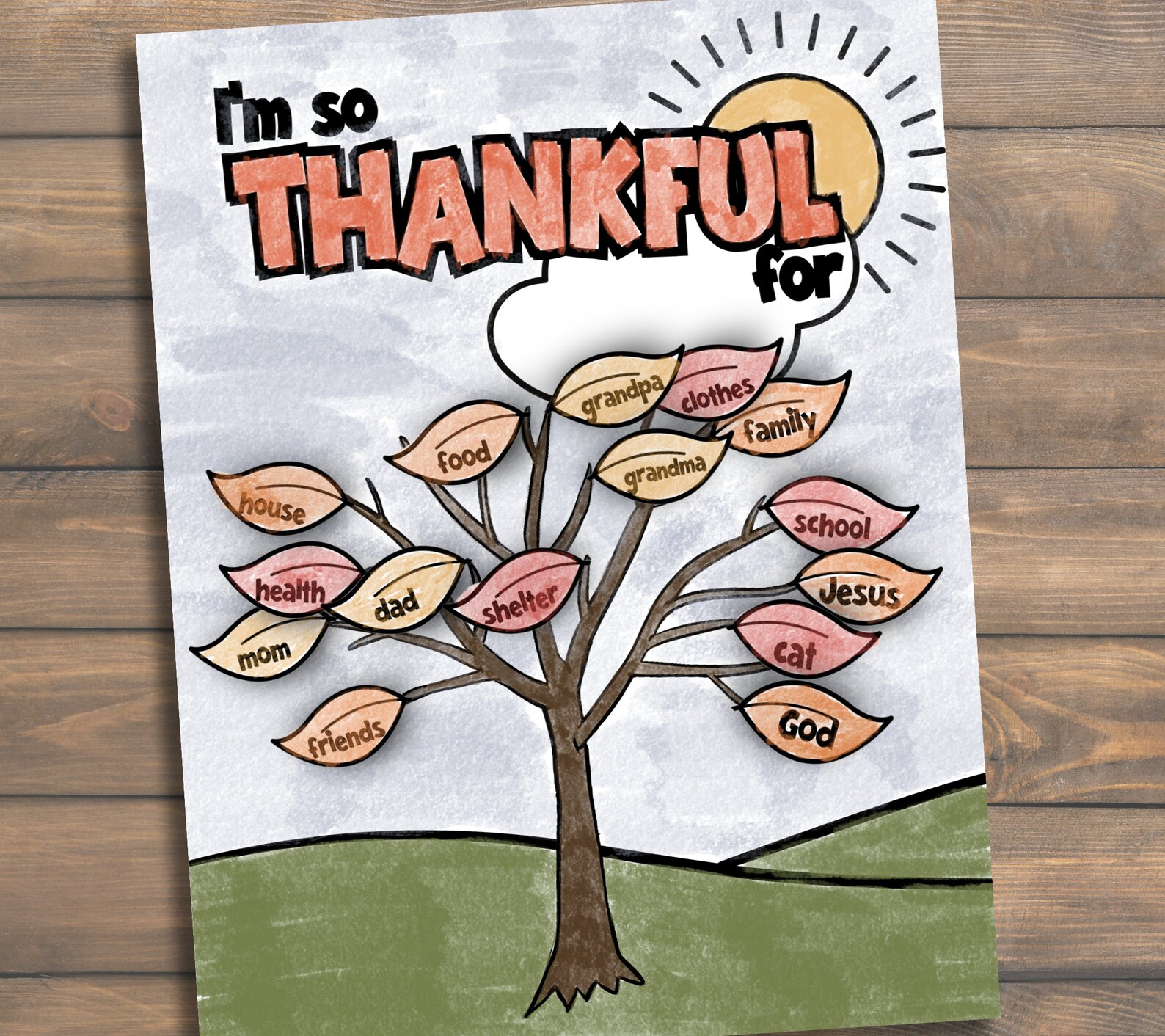 Thankful Tree Craft Fall | Coloring Page | Preschool Activity ...