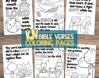 Christian Homeschool Bible Coloring Pages | Book of Psalm | Preschool Christian Sunday School | KJV Verse Coloring | Kids Church Activity
