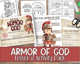 Armor of God Coloring Sheets | Sunday School Lesson | Ephesians 6 Activity | Printable Kids Bible Story Flipbook | Fun Christian Learning |