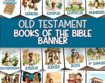 Old Testament Books of the Bible Banner | Printable Christian Homeschool Classroom & Sunday School Decor