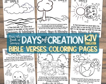 7 giorni della creazione per bambini in età prescolare fogli da colorare / attività della scuola domenicale / lezione delle Scritture per bambini / lavoro mattutino di homeschooling cristiano