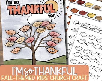 Thankful Tree Craft Fall | Coloring Page | Preschool Activity | Gratitude | Cut Practice | Sunday School | Kids Church | Youth Ministry