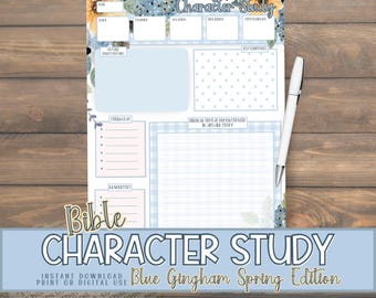 Bible Character Study Guide | Journal Worksheets for Women | Bible Study for Beginners | Instant Download | Christian Profile Study | PDF