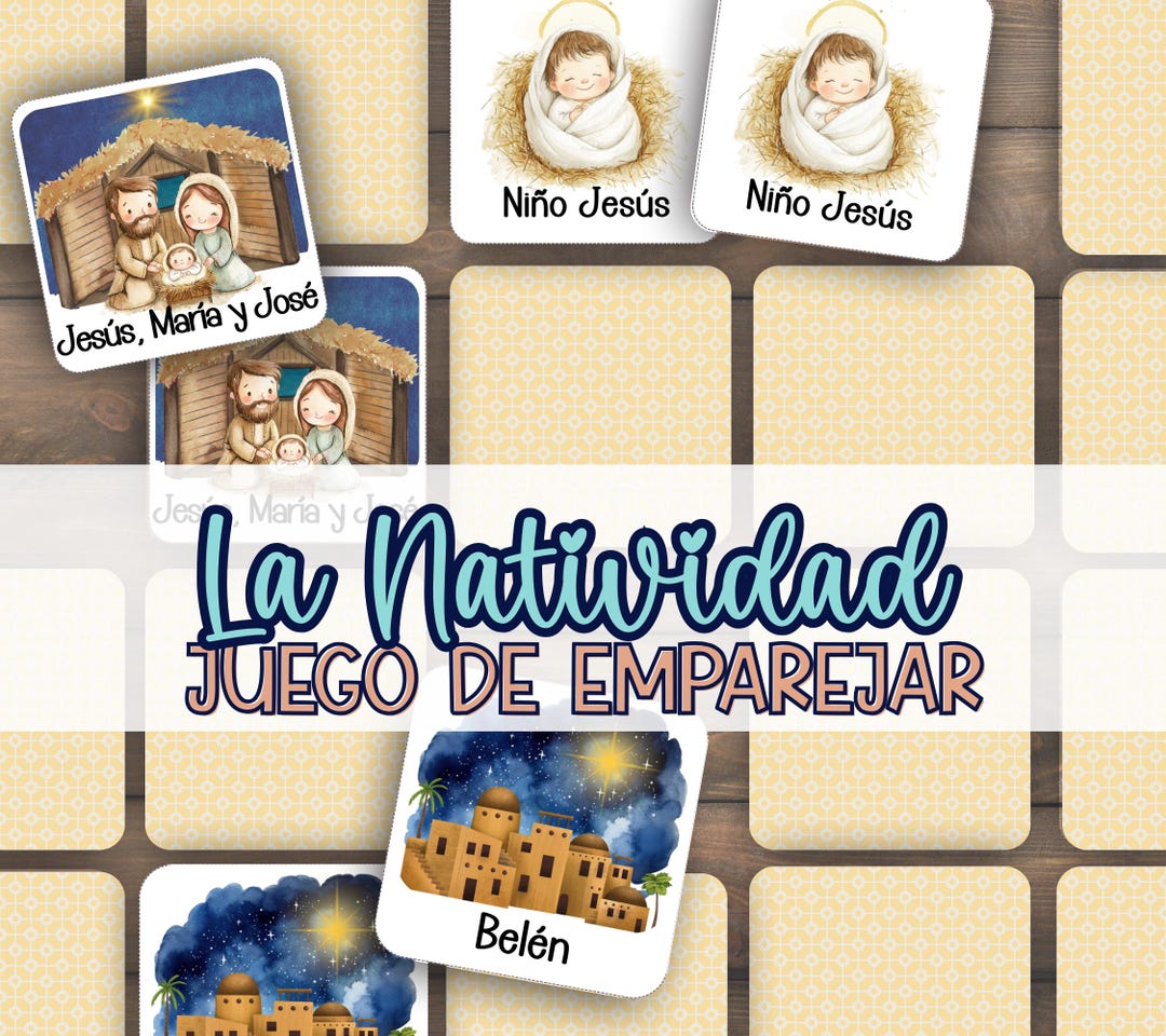 Nativity Memory Match Game SPANISH | Christmas Story Sunday School ...