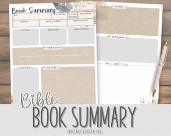 Books Of The Bible Summary Printable | Beginner Bible Study | Scripture Journaling | Build Your Own Binder | Scripture Notetaking | Timeline