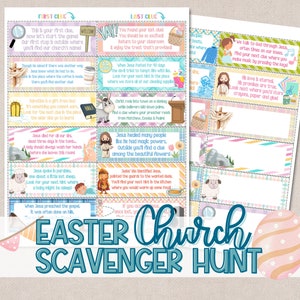 Búsqueda del tesoro en la iglesia durante la Pascua / Pistas para la búsqueda de huevos / Domingo de resurrección / Actividad de la escuela dominical / Jesús es el rey / Ministerio de jóvenes / Iglesia de niños