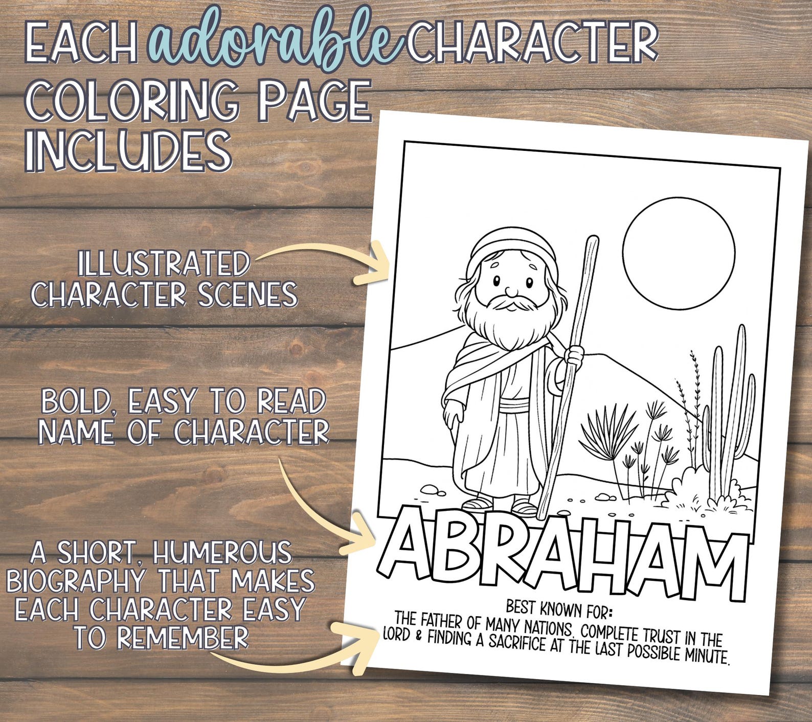 Bible Character Coloring Pages Old Testament | 38 Pages for Kids ...
