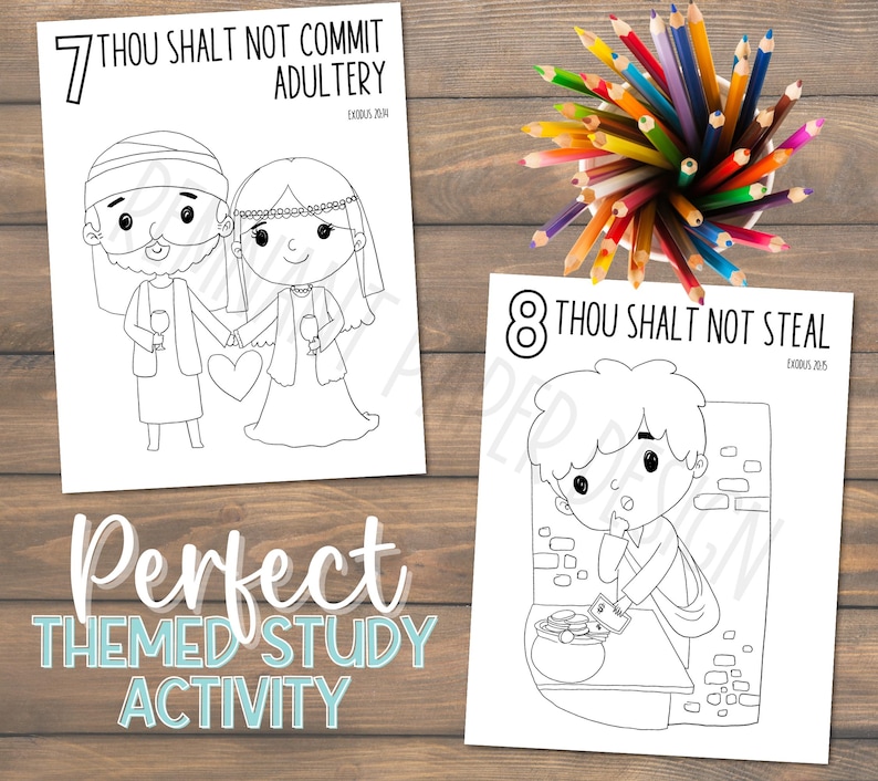 10 Commandments Coloring Sheets for Kids KJV Version | Sunday School ...