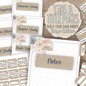 Bibelstudie Anfänger Tabs und Titelseiten für Printables Beige | Erstellen Sie Ihre eigene Sammelmappe | Journaling Vorlagen | tägliche Devotionalie | Planer