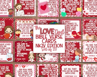 Afdrukbare valentijnskaarten bijbelvers | Christelijke Valentijnskaarten | Kaarten met liefdesteksten | De liefde van God | Prikborddecoratie februari