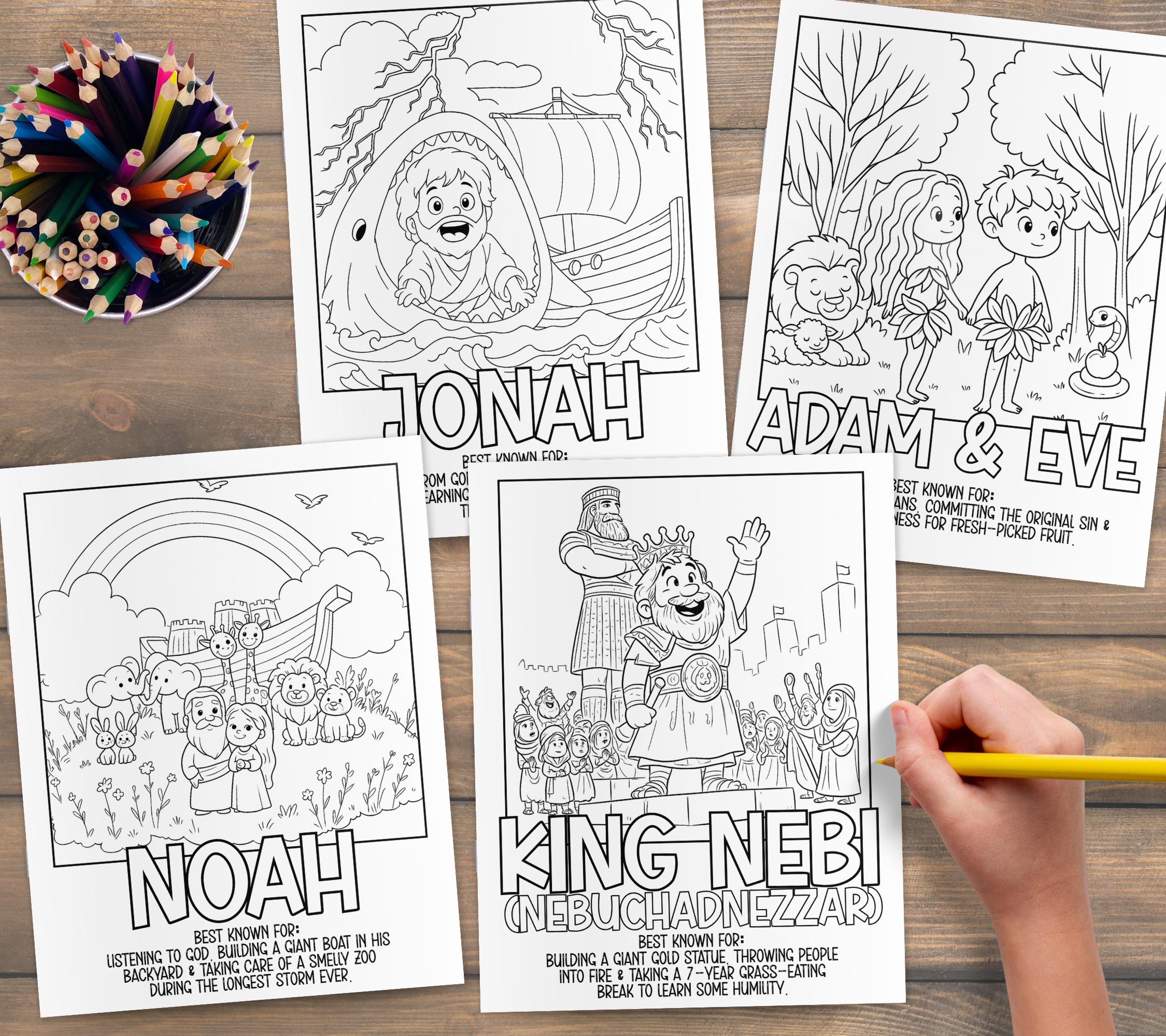 Bible Character Coloring Pages Old Testament | 38 Pages for Kids ...