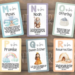 ABC Bible Flashcards Preschool | Children's Bible Study | Scripture Learning Aid | Sunday School Activity | Christian Homeschool | Printable image 4