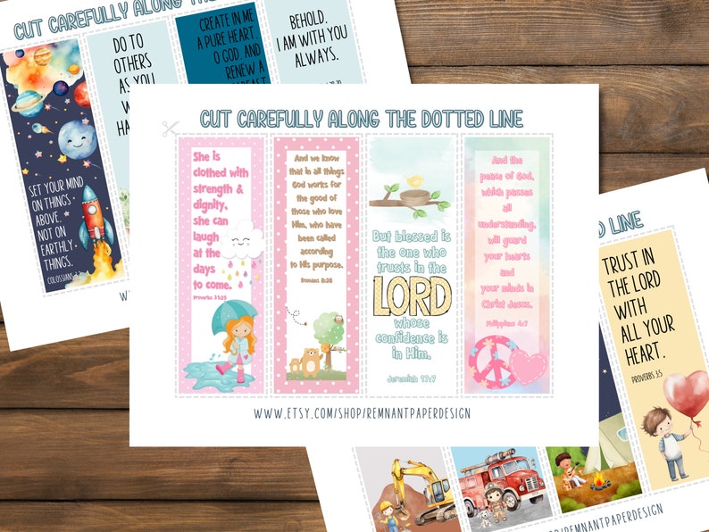Printable Bible Verse Bookmarks for Kids Boys &amp; Girls Designs Kids ...