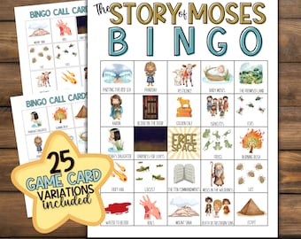 Bible Bingo for Preschool Youth | The Story of Moses | Sunday School Lesson | 10 Plagues | Ten Commandments | Kids Church Activity | Classes