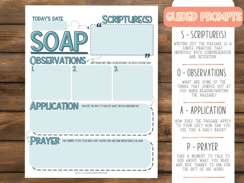 SOAP Bible Study Kids Worksheet | Church Printables for Children | Kids ...