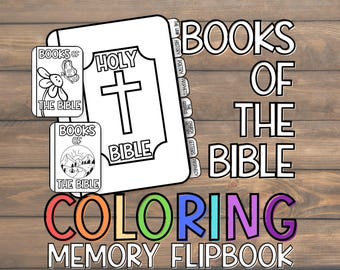 Books of the Bible Printable Coloring Memory Flipbook | Sunday School Craft | Kids Church Activity | Homeschool Lesson | Youth Ministry