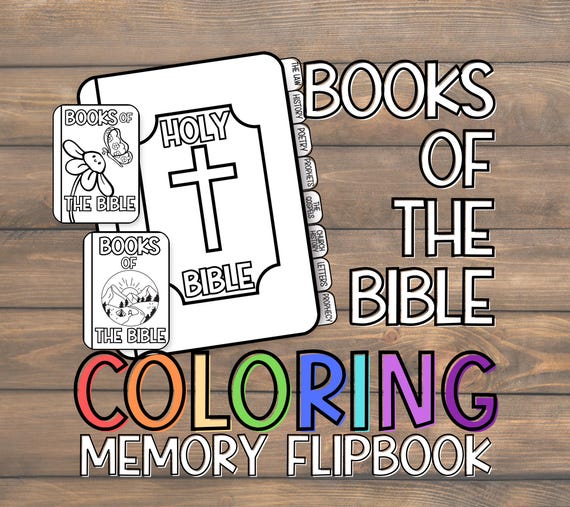 Books of the Bible Printable Coloring Memory Flipbook | Sunday School Craft | Kids Church Activity | Homeschool Lesson | Youth Ministry