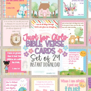 Einfache Bibelverse für Kinder | Nur für Mädchen | Bibel-Vers-Karten | Girly Ästhetik | Gottes Versprechen für junge Damen | Sonntagsschule