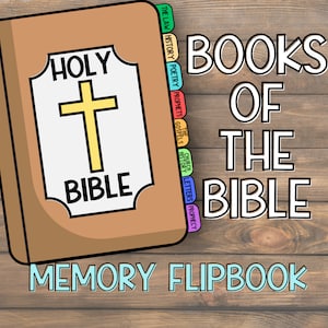 Learn Books of the Bible Printable Memory Flipbook | Sunday School Craft | Kids Church Activity | Homeschool Lesson | Youth Ministry