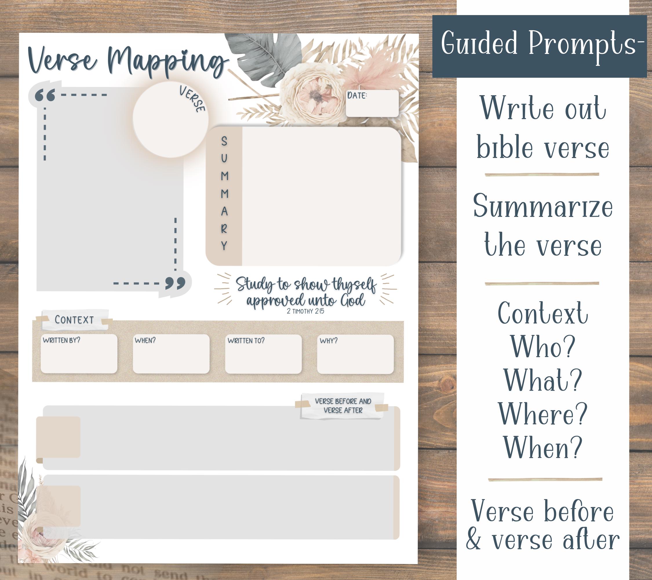 Bible Verse Mapping Printable PDF | INSTANT DOWNLOAD | Bible Study ...
