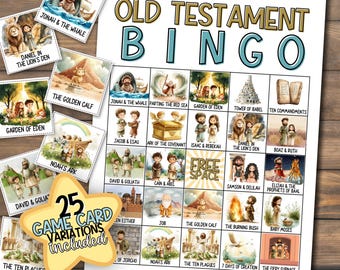 Old Testament Bible Bingo | Creative Printable Game for Kids | Sunday School Bingo | Bible Story Activity Cards | Kids Church | Family Time