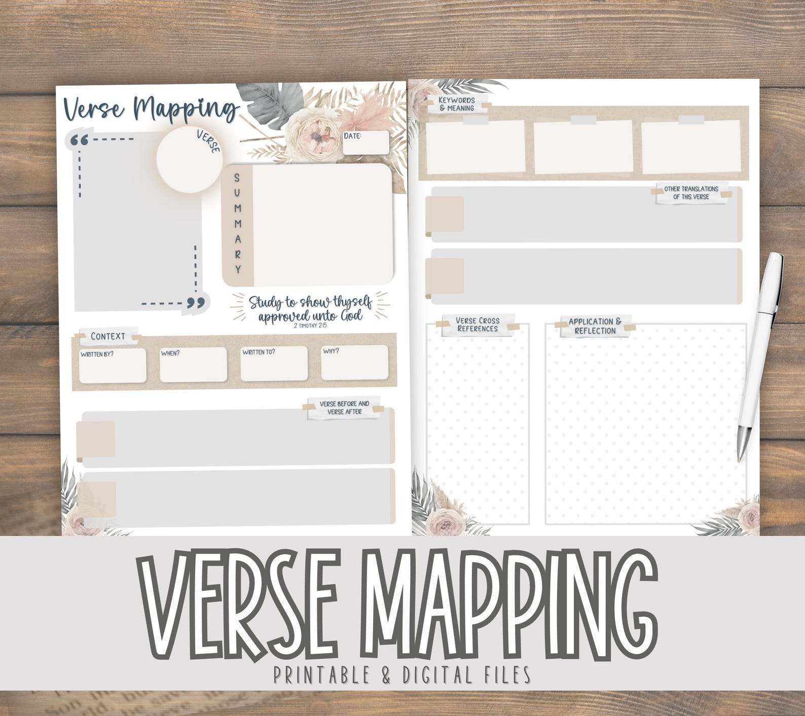 Bible Verse Mapping Printable PDF | INSTANT DOWNLOAD | Bible Study ...