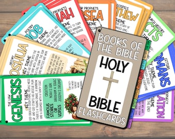 Books of the Bible Flash Cards | Interactive Learning for Kids | Scripture Study Tool | Sunday School Classroom Church Resource | Key Verses