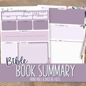 Books Of The Bible Summary Printable | Beginner Bible Study | Scripture Journaling | Build Your Own Binder | Scripture Notetaking | Timeline