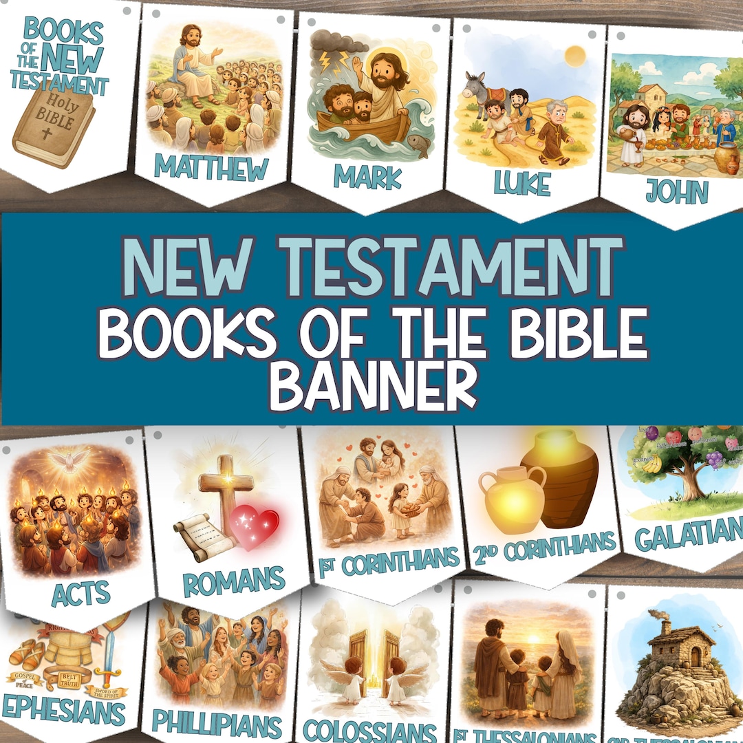 New Testament Books of the Bible Printable Banner | Sunday School ...