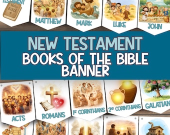 New Testament Books of the Bible Printable Banner | Sunday School Classroom & Christian Homeschool Decor