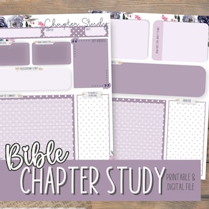 Bible Chapter Mapping PURPLE | Summary Printable Template | Beginner Bible Study | Scripture Study | Journal the Bible | Instant Download