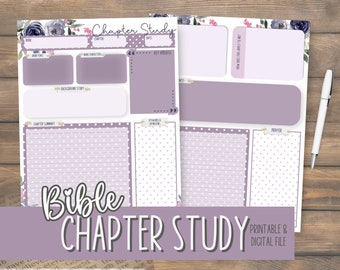 Bible Chapter Mapping PURPLE | Summary Printable Template | Beginner Bible Study | Scripture Study | Journal the Bible | Instant Download