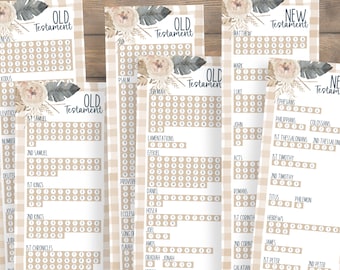 Printable Bible Tracker Bookmarks Beige | Chapter Checklist | Bible Reading Accessories | Scripture Study | Daily Devotional | Gift for Her