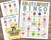 Fruit of the Spirit Bingo | Bible Bingo for Kids | Sunday School Lesson | Kids Church Printable Activity | Homeschool Board Game Preschool