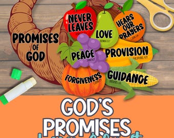 God's Promises Bible Lesson & Craft for Kids | Fall Sunday School Lesson | Bible Activity for Kids | Promises of God Printable KJV NIV