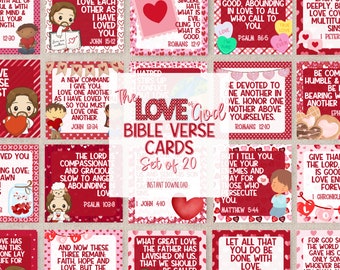 Valentine Scripture Cards, The Love of God Bible Verses, Printable Valentine's Day, Jesus Loves Me, Homeschool, Bulletin Board February