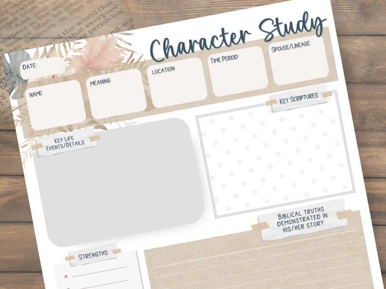 Bible Character Study Guide | Journal Worksheets for Women | Bible ...