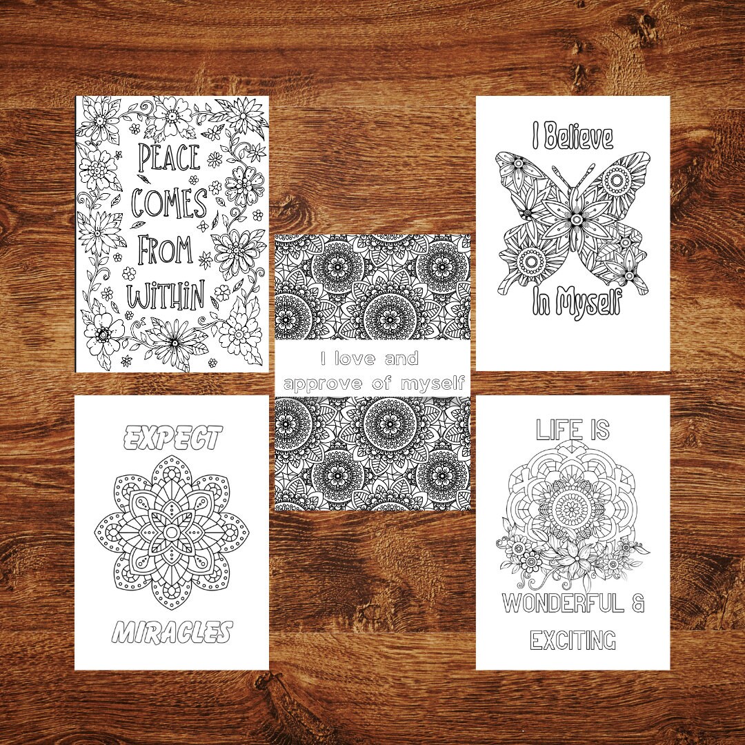 15 Affirmation Coloring Pages Adult Positive Coloring Quotes Mental