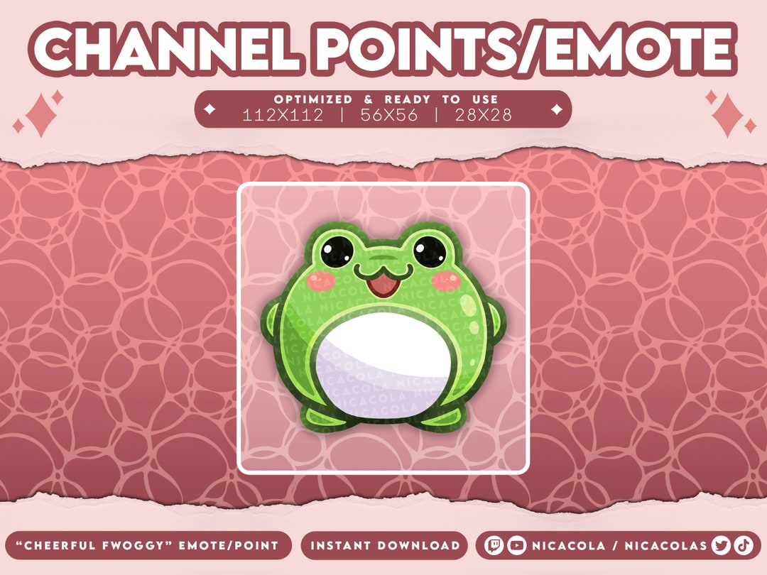 Cheerful Fwoggy Frog Channel Point/emote || Cute Twitch Chat Emotes ...