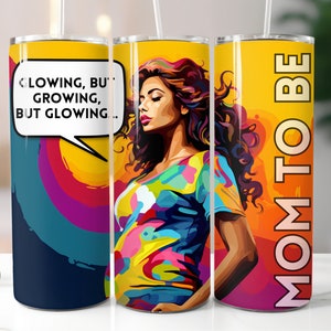 3D Pregnant Woman Tumbler Wrap Digital Download 20oz Skinny Tumbler Wrap Mom to Be Gift Sublimation Print Design Straight Llama Tumbler PNG
