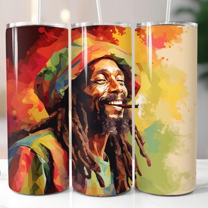 3D Rasta Tumbler Wrap 20oz Straight Skinny Tumbler African American Sublimation Design Afro American Tumbler Reggae Tumbler Jamaican PNG