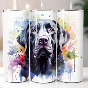 3D Labrador Tumbler Wrap Bundle 20oz Skinny Tumbler Watercolor Dog Sublimation Tumbler Animal Design PNG
