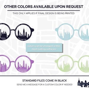 New York City Skyline Corb Glasses Svg NYC Clip Art Landmarks ...