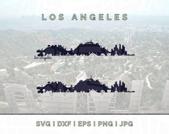 Los Angeles Skyline Silhouette: Wahrzeichen Vektor (Digitaler Download)