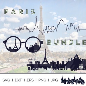 Bundle Svg sur les toits de Paris Paris Clip Art monuments Silhouette graphiques vectoriels Cricut coupe fichier Svg Png Jpg Eps Dxf téléchargement immédiat