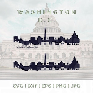 Washington D.C. Skyline Silhouette: Vector Cut File (Digital Download)