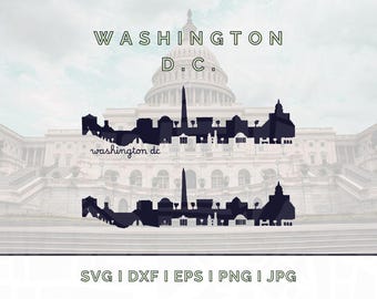 ワシントン D.C. スカイライン シルエット: ベクターカットファイル (デジタルダウンロード)