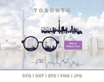 Toronto Skyline Bundle: Wahrzeichen Silhouette Vektor SVG, PNG, JPG (Digitaler Download für Cricut etc.)